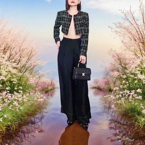 CHANEL 23S Classic Top  Handle Flap Black Caviar Leather Gold HWR Small Bag! - Picture 3 of 16